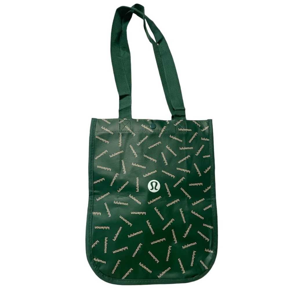 Lululemon New Hunter Green Holiday Edition Small Reusable Tote Shopping Bag